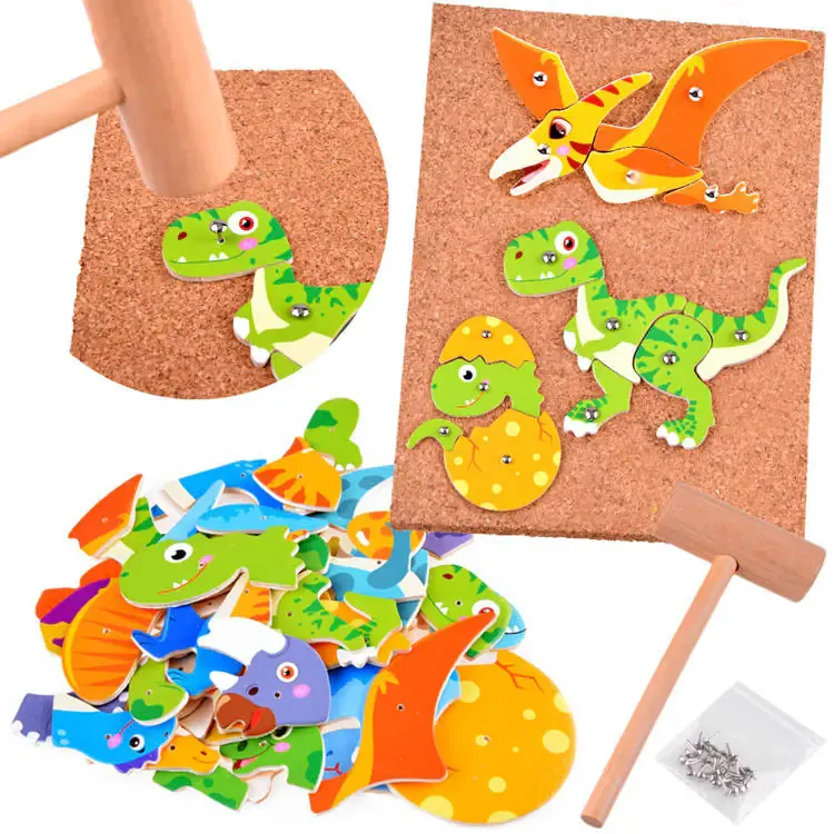 kreativni set izrade panoa s pribadačama i oblicima dinosauri - slika 2