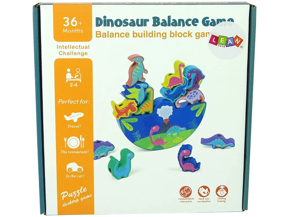 montessori drvena igra održavanja ravnoteže s dinosaurima - slika 4