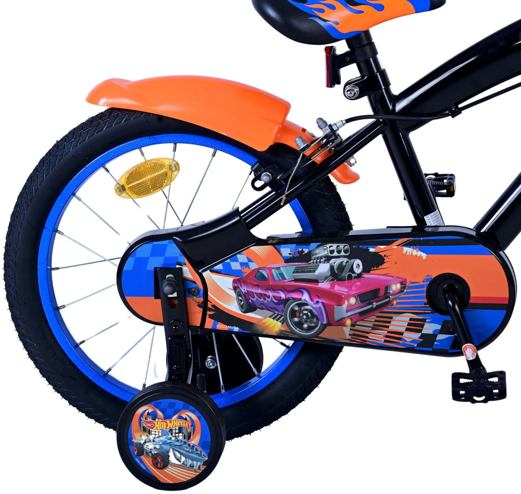 dječji bicikl hot wheels 16" crno-plavo-narančasti - 2 ručne kočnice - slika 4