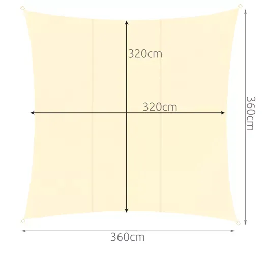 gardlov četvrtasto jedro 3,6x3,6m bež - slika 6