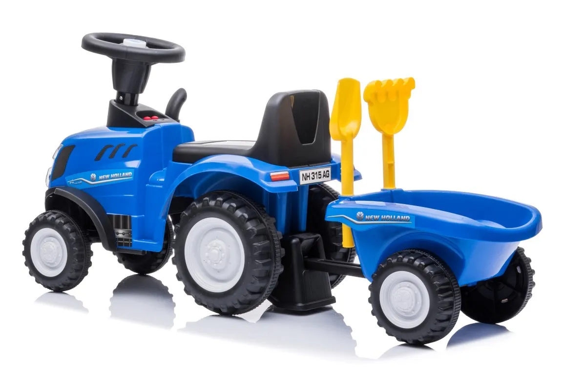 dječji traktor guralica s prikolicom new holland plavi - slika 4