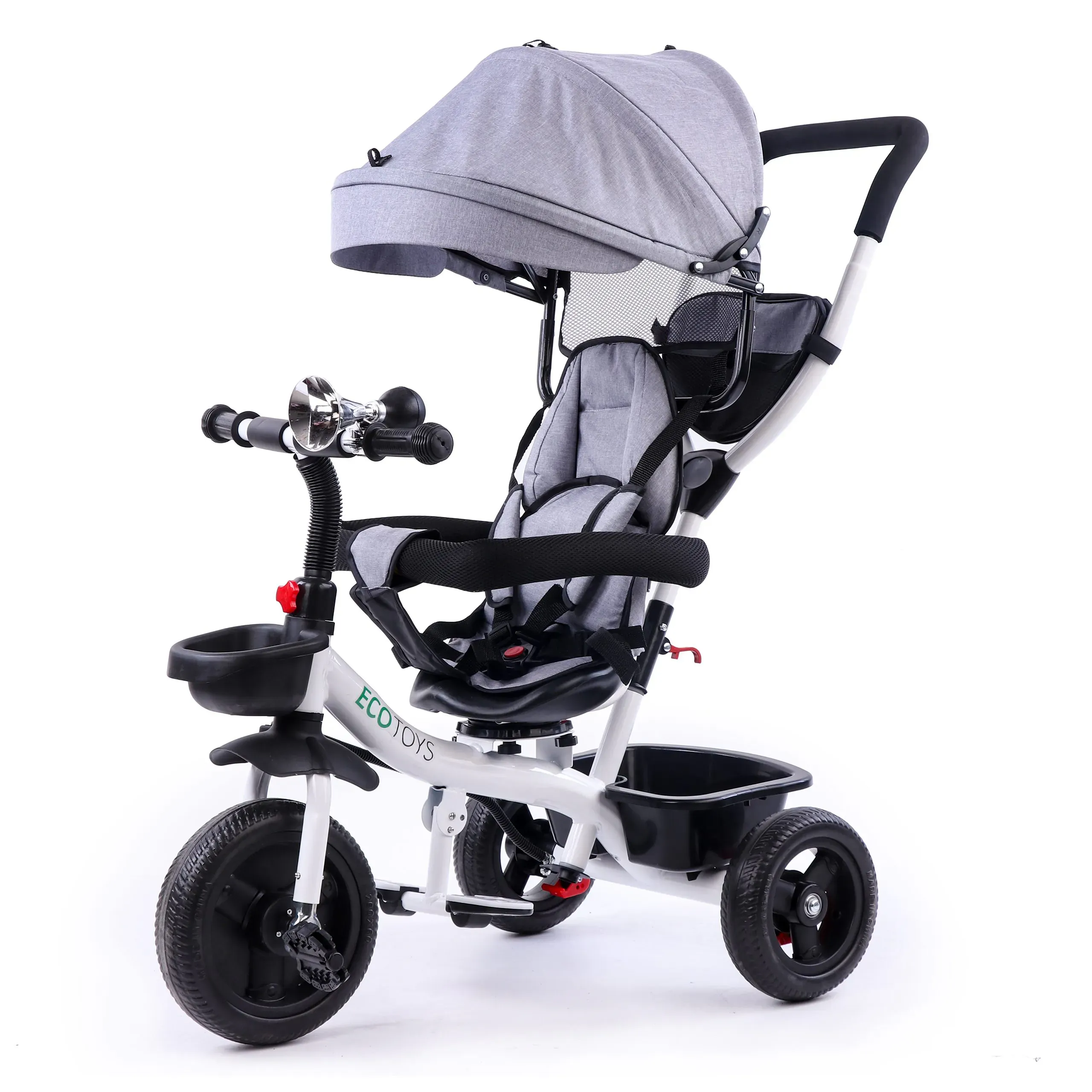 ecotoys dječji tricikl sivi - slika 2
