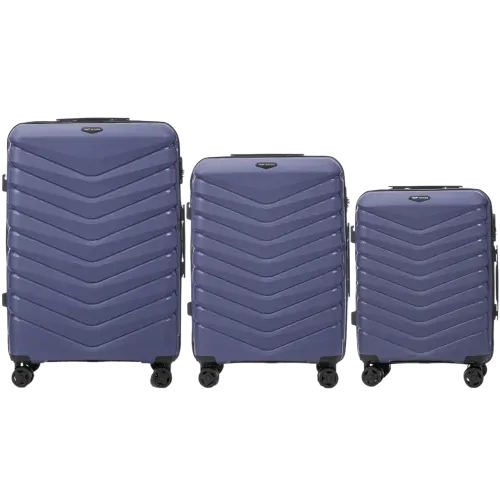 wings set od tri kofera od polipropilena plavi - slika 2