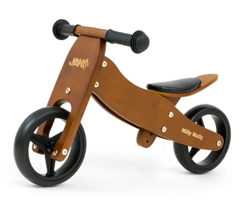 milly mally dječji bicikl bez pedala 2u1 jake smeđi - slika 3