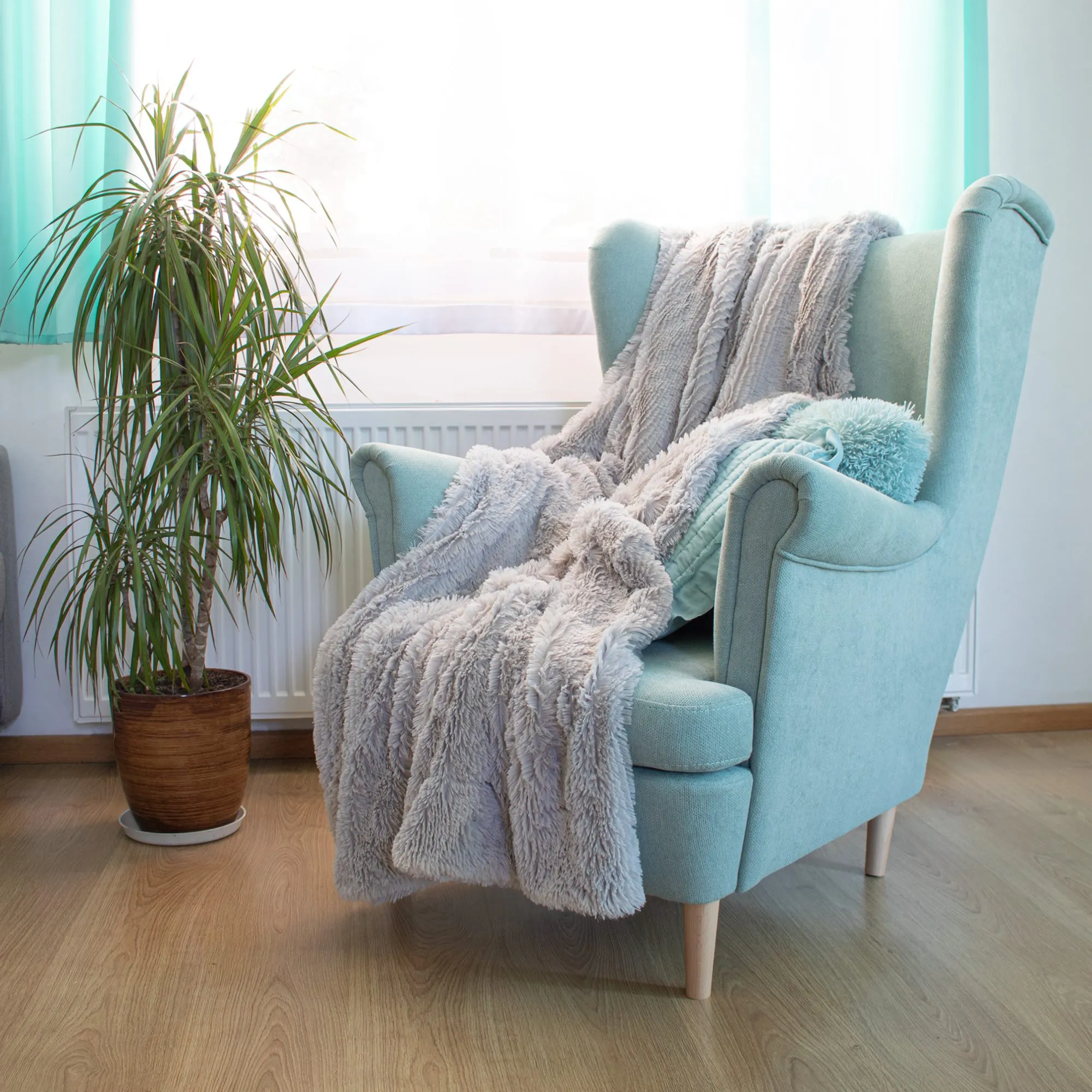 mekana deka 200 x 240 cm , svijetlo siva - slika 5