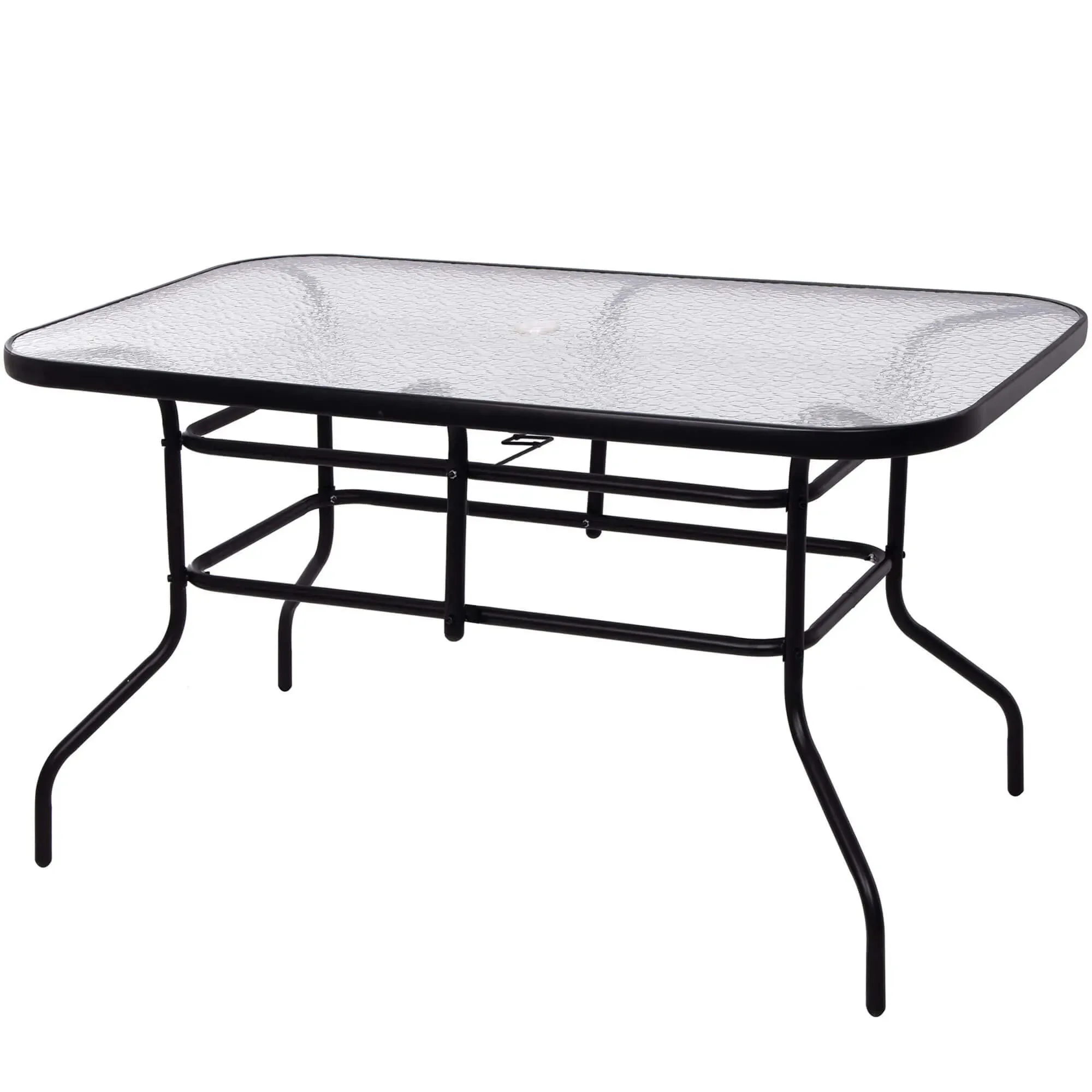 springos stakleni vrtni stol 120 x 70 x 70 cm crni - slika 2
