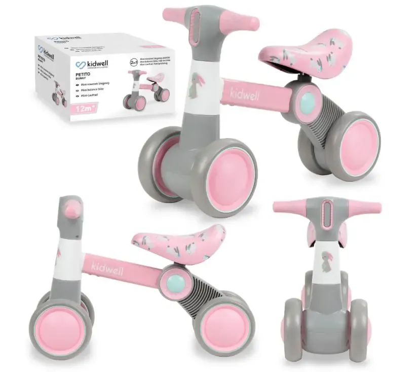 dječji bicikl bez pedala petito bunny roza - slika 2