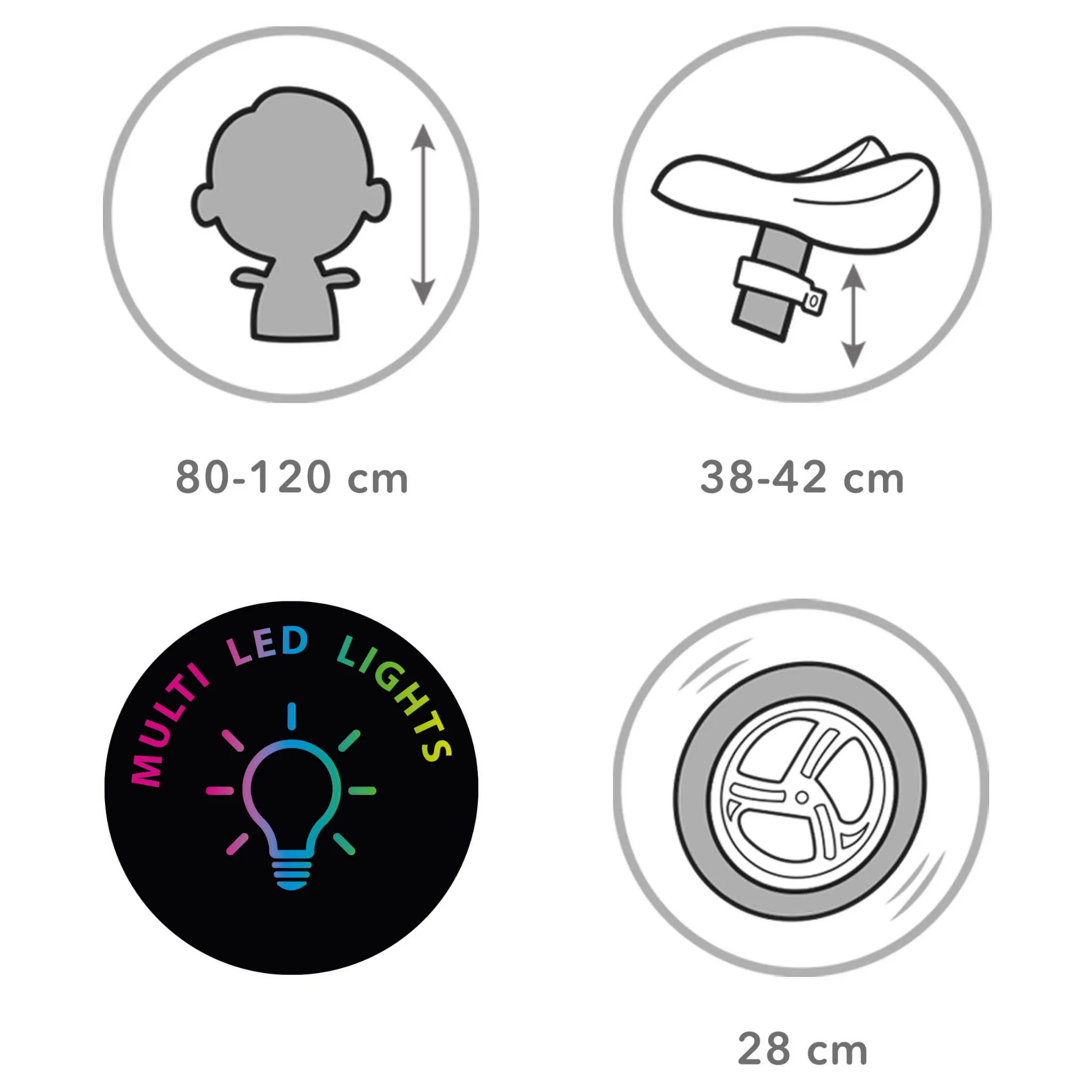 kidwell suno dječji bicikl bez pedala s led rasvjetom, pink - slika 7
