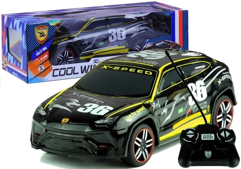trkaći sportski automobil r/c s daljinskim upravljačem - crni - slika 6