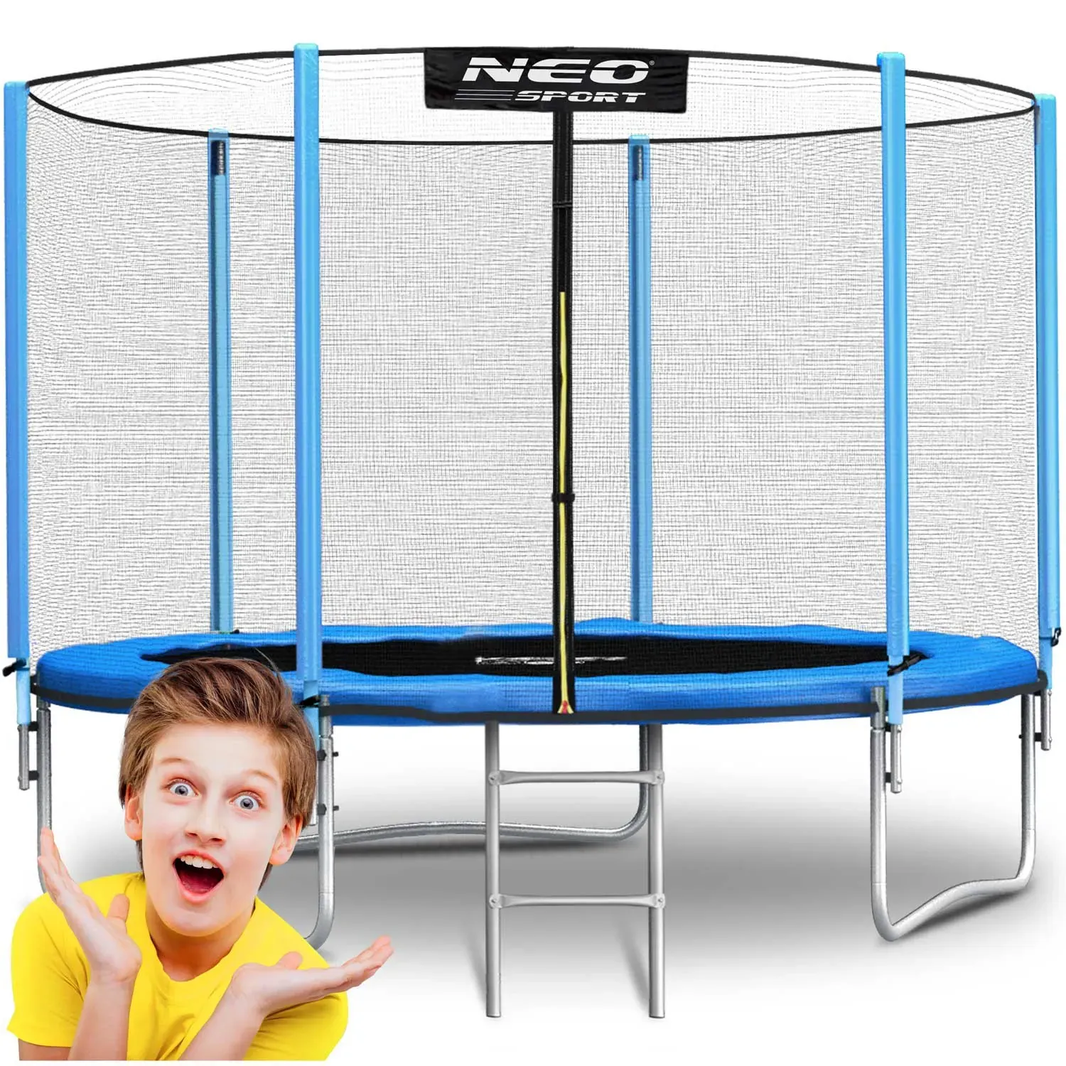 vrtni trampolin 8ft/252cm s vanjskom mrežom i neo-sportskim ljestvama - slika 2