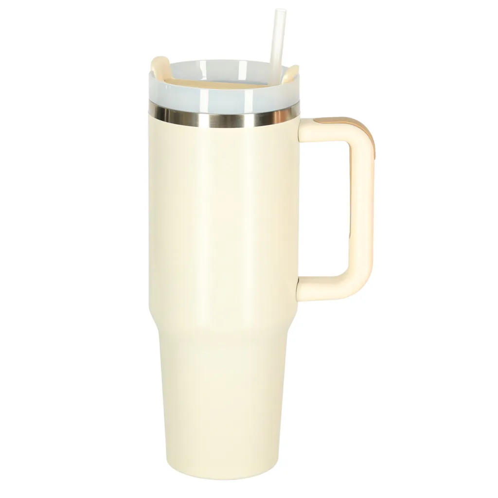 termo šalica s ručkom, termosica 1200 ml, boja krem - slika 4