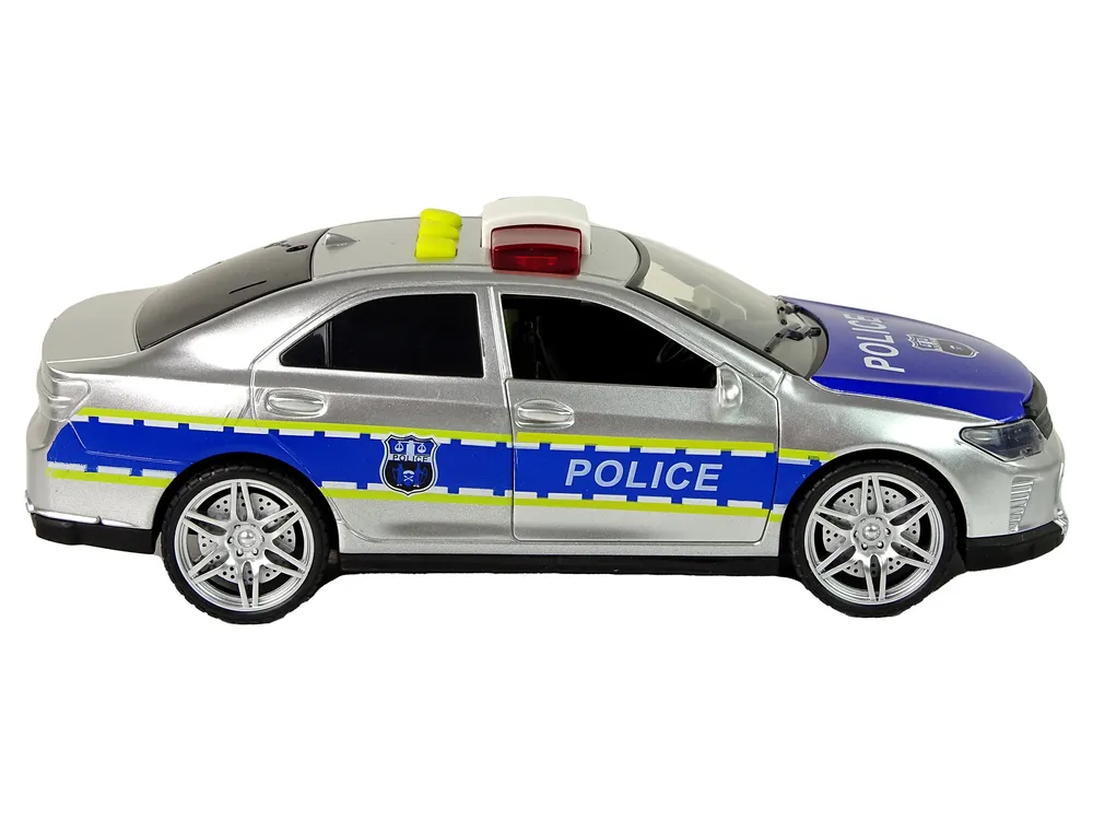 policijski automobil na frikcijski pogon 1:14 - srebrni - slika 4