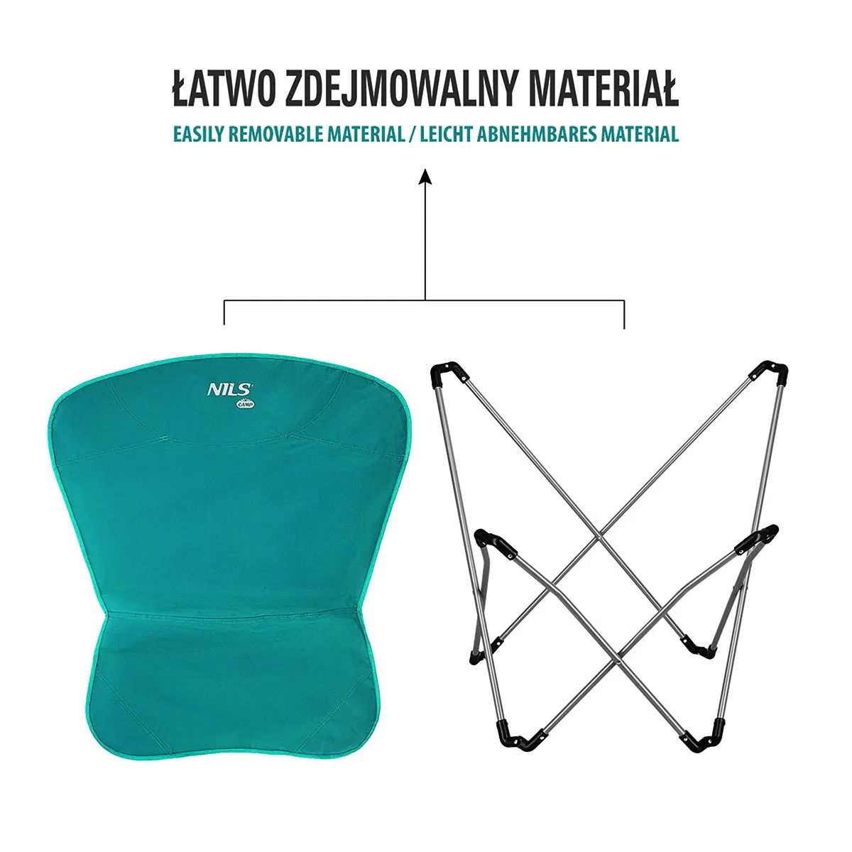 zelena kamperska stolica 63x74x56cm nils camp - slika 5