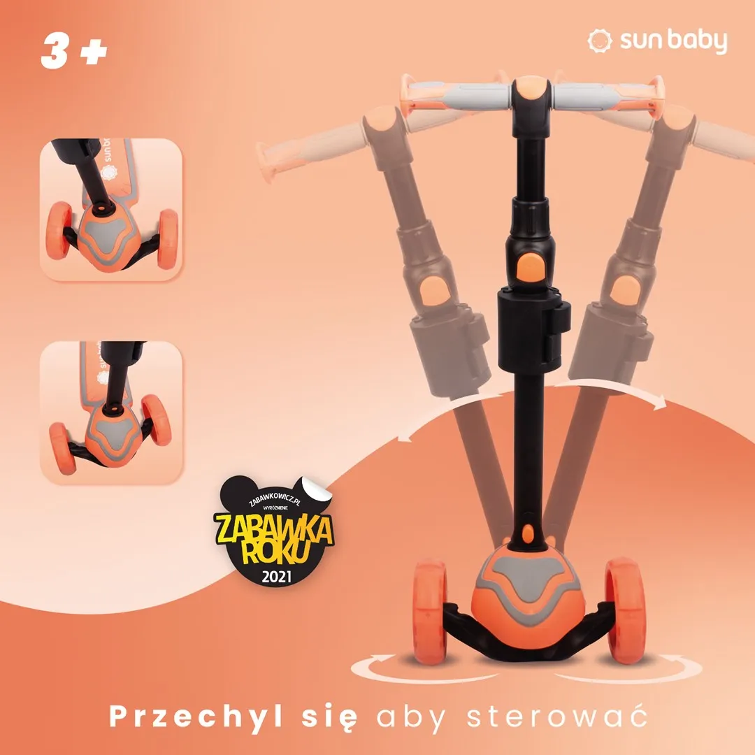 romobil za ravnotežu na 3 kotača 3u1 rozi - slika 9