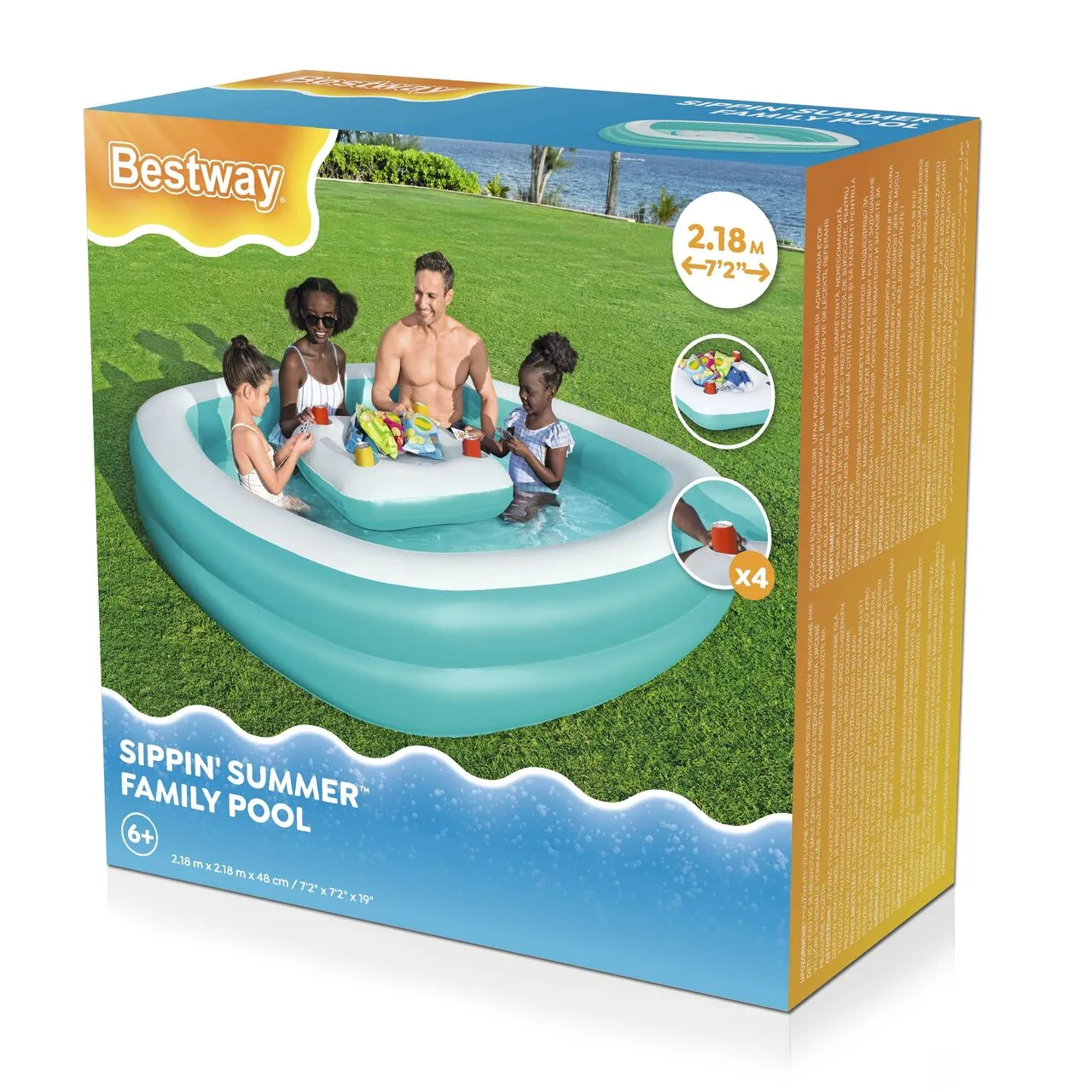 bestway bazen 218x218x48cm + plutajući stol - slika 5