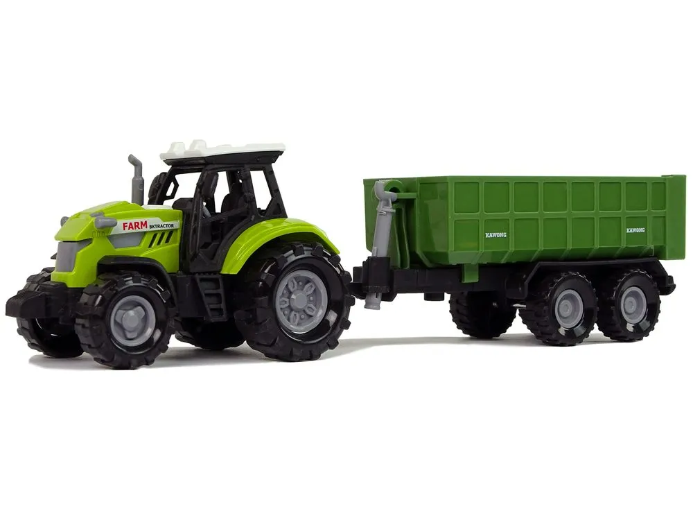 traktor s odvojivom prikolicom zeleni - slika 3