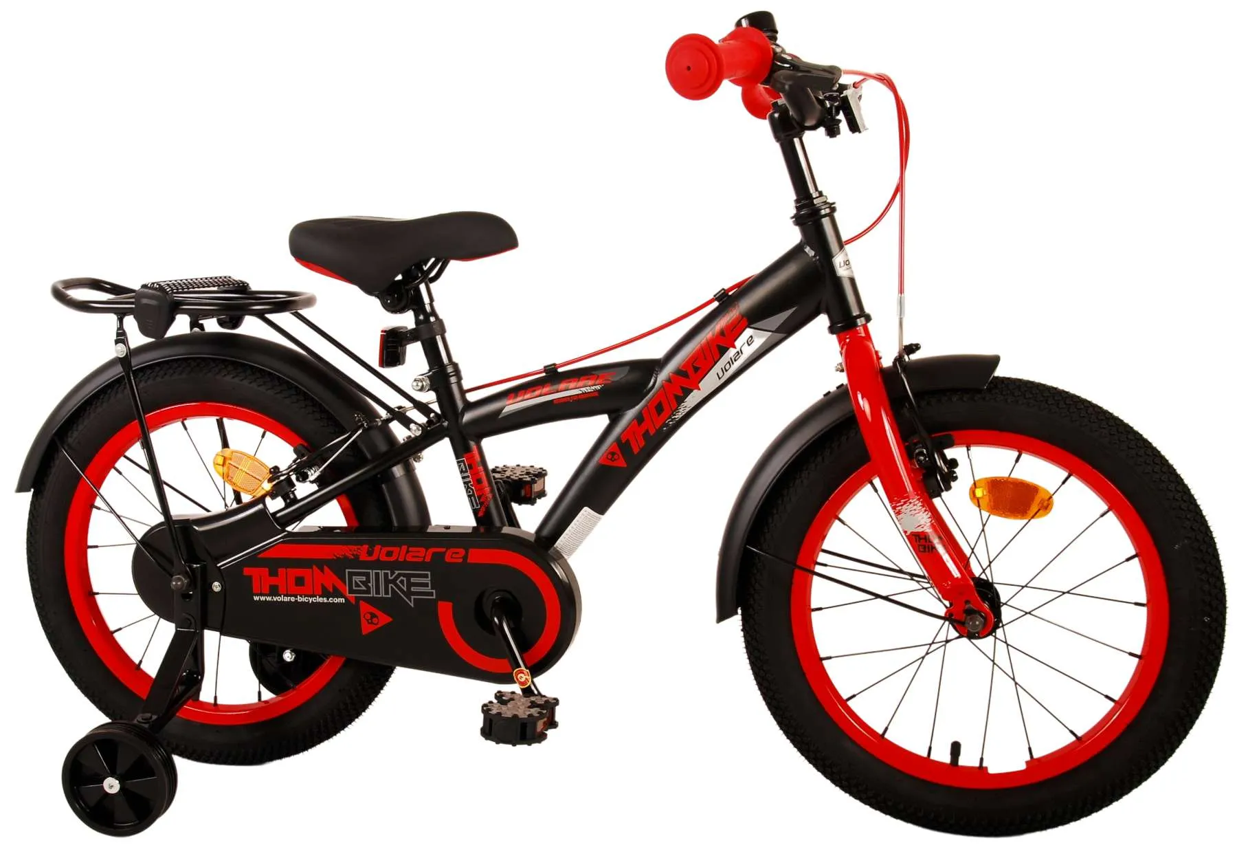 dječji bicikl volare thombike 16" s dvije ručne kočnice crno-crveni - slika 3