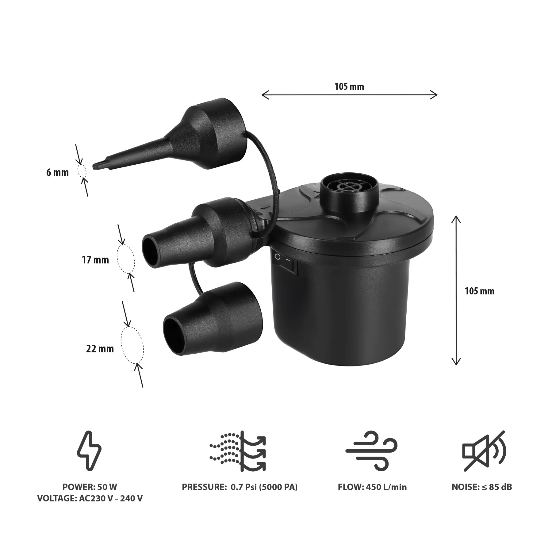 električna pumpa 230-12v + adapteri nils camp - slika 4
