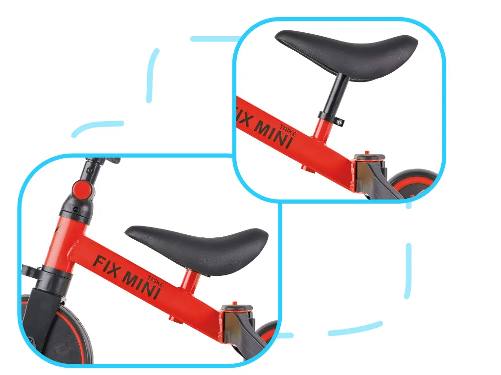 trike fix mini 3u1 tricikl s pedalama crveni - slika 7