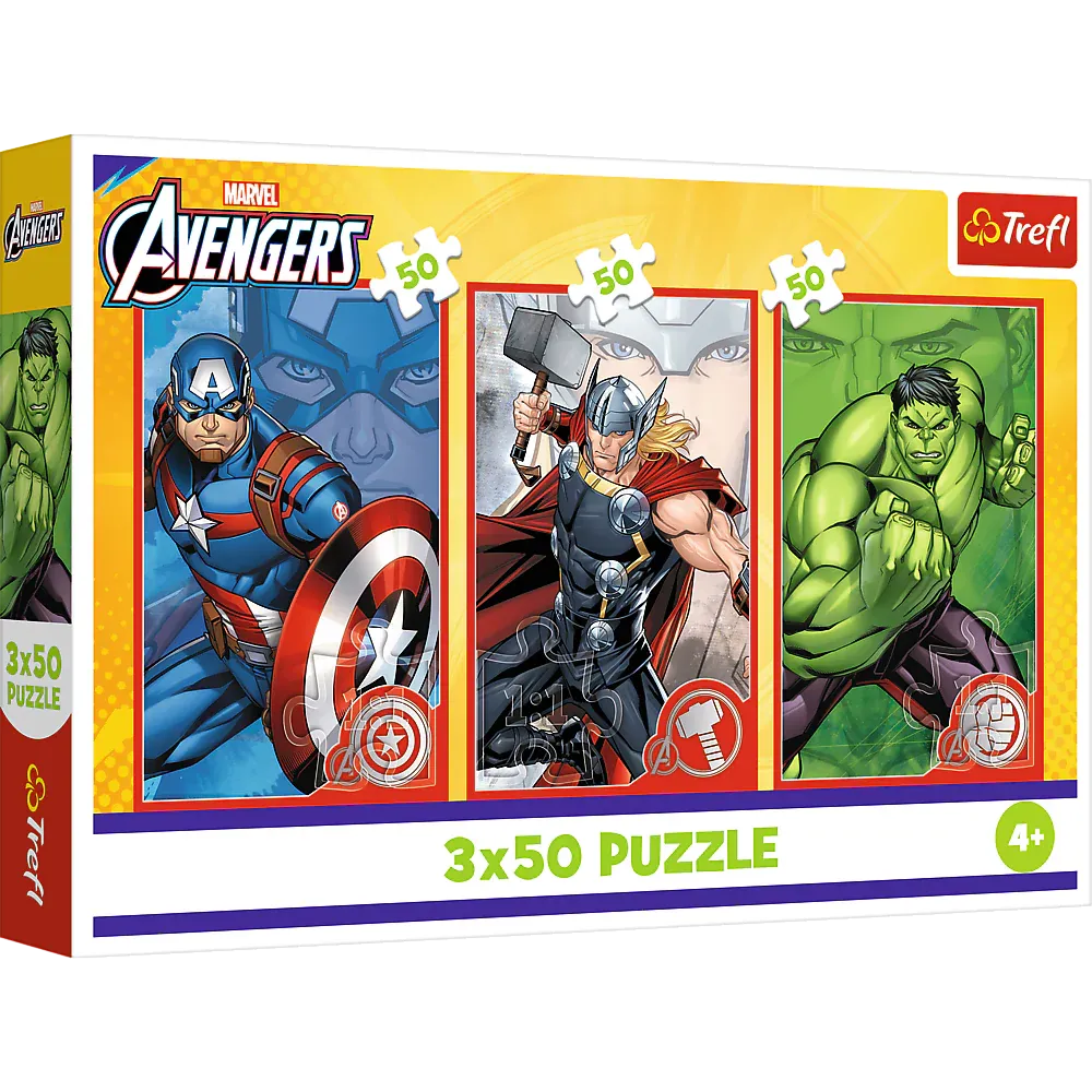 puzzle - 3x50 - vaš heroj / disney marvel osvetnici trefl 34891 - slika 2