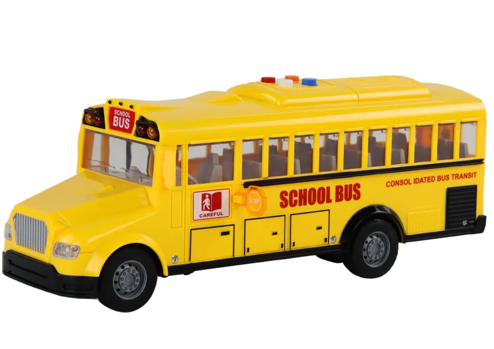 žuti školski autobus na frikcijski pogon s efektima - slika 3