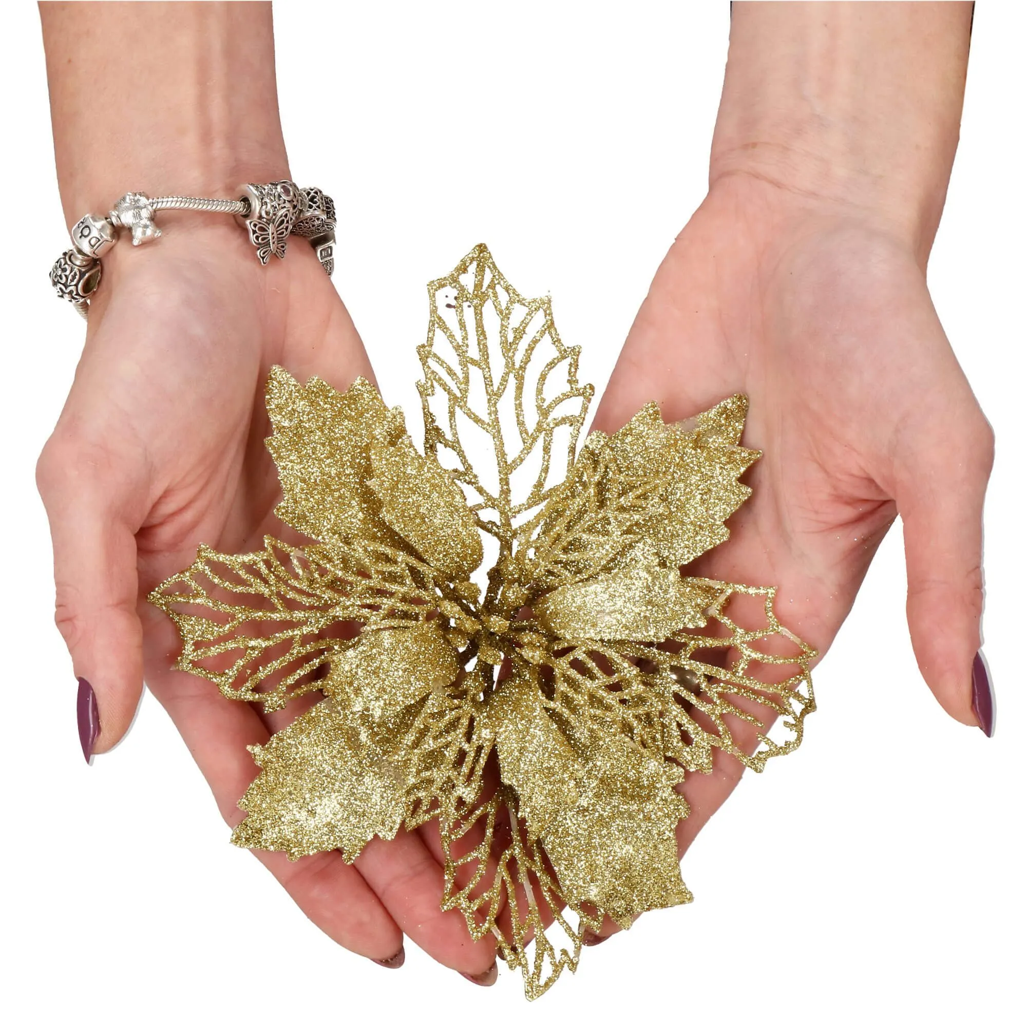 božićni ukras “božićna zvijezda” – promjer 16 cm, zlatna - slika 9