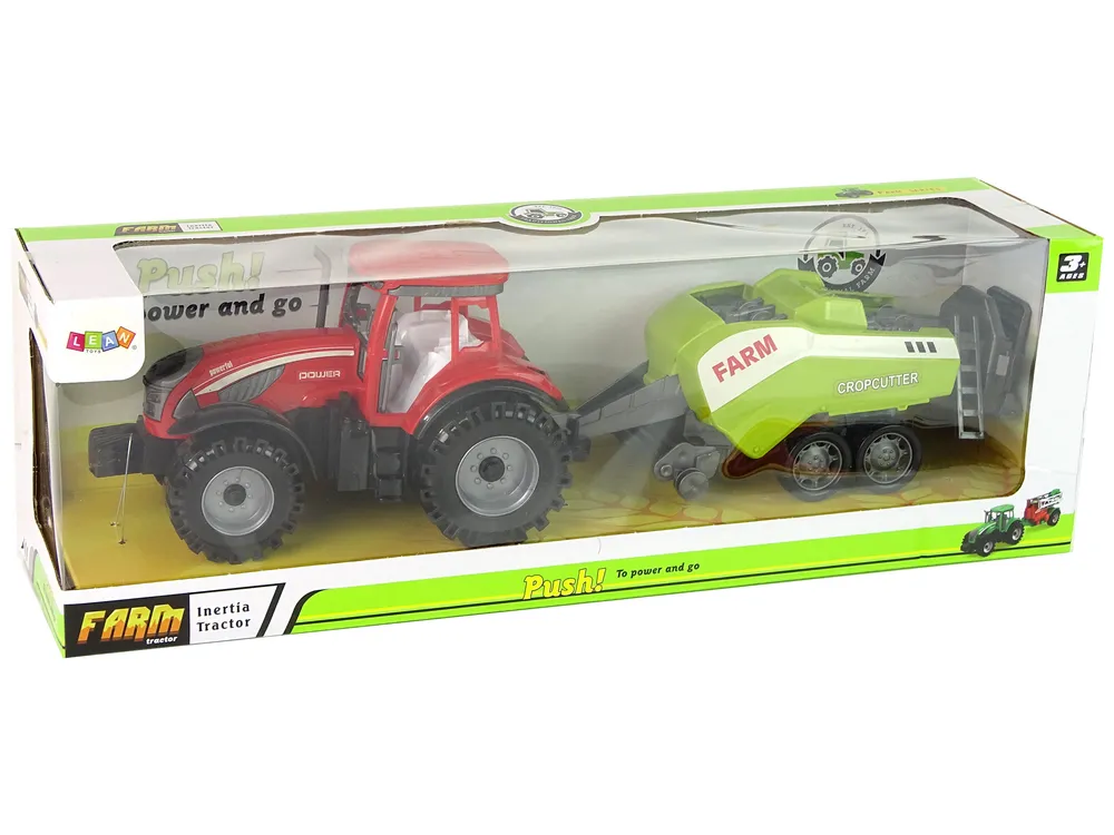 crveni traktor sa zelenom sijačicom - slika 8