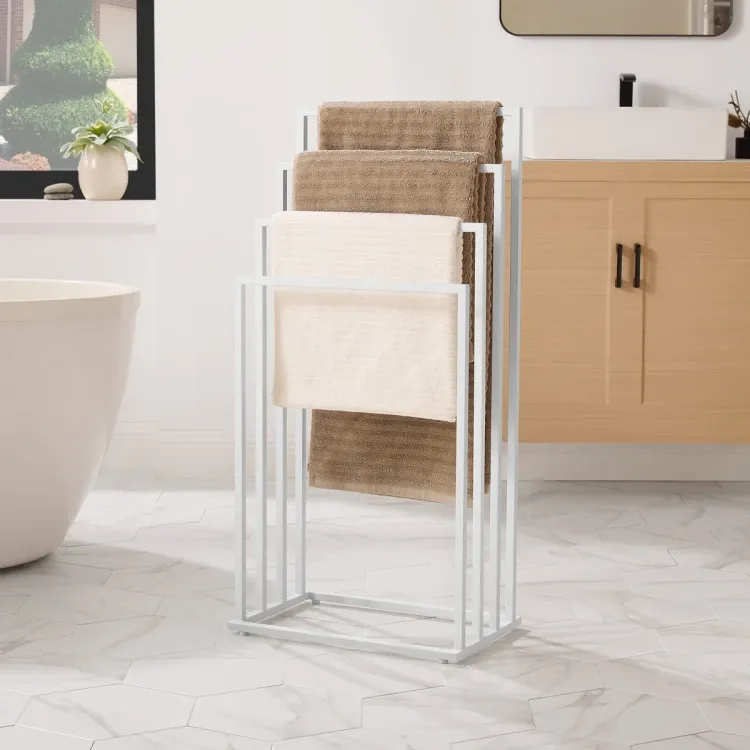 stalak za ručnike s 4 prečke – bijeli - slika 10