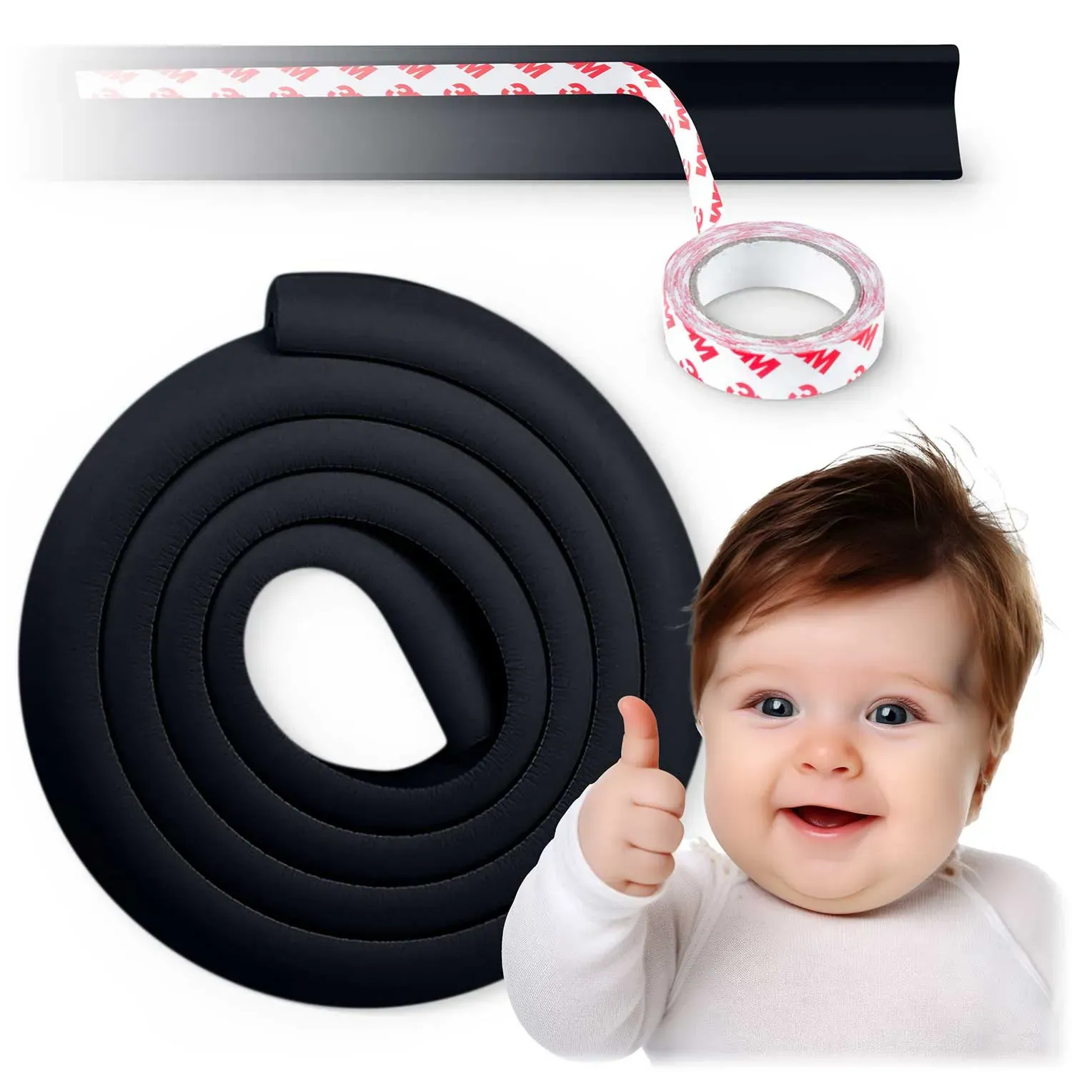ricokids 798701 zaštitna pjenasta traka, crna, 2 m - slika 2