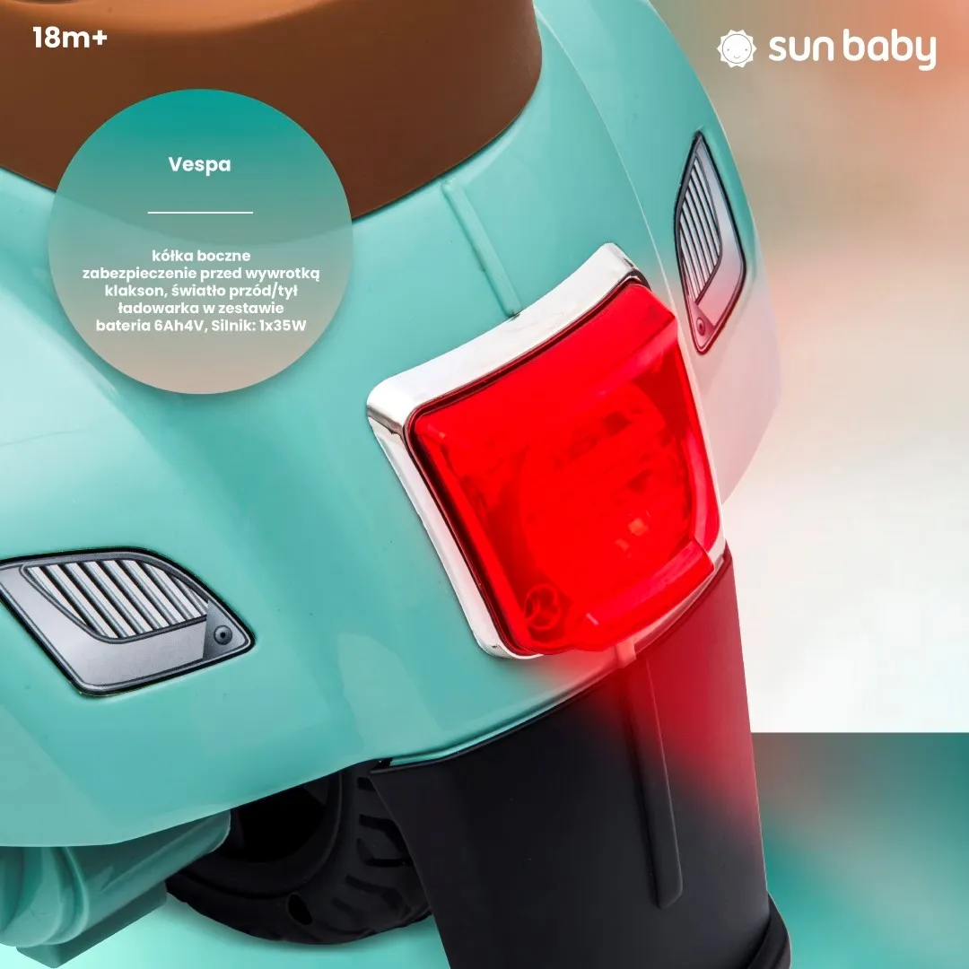 skuter vespa na akumulator - tirkizni - slika 9