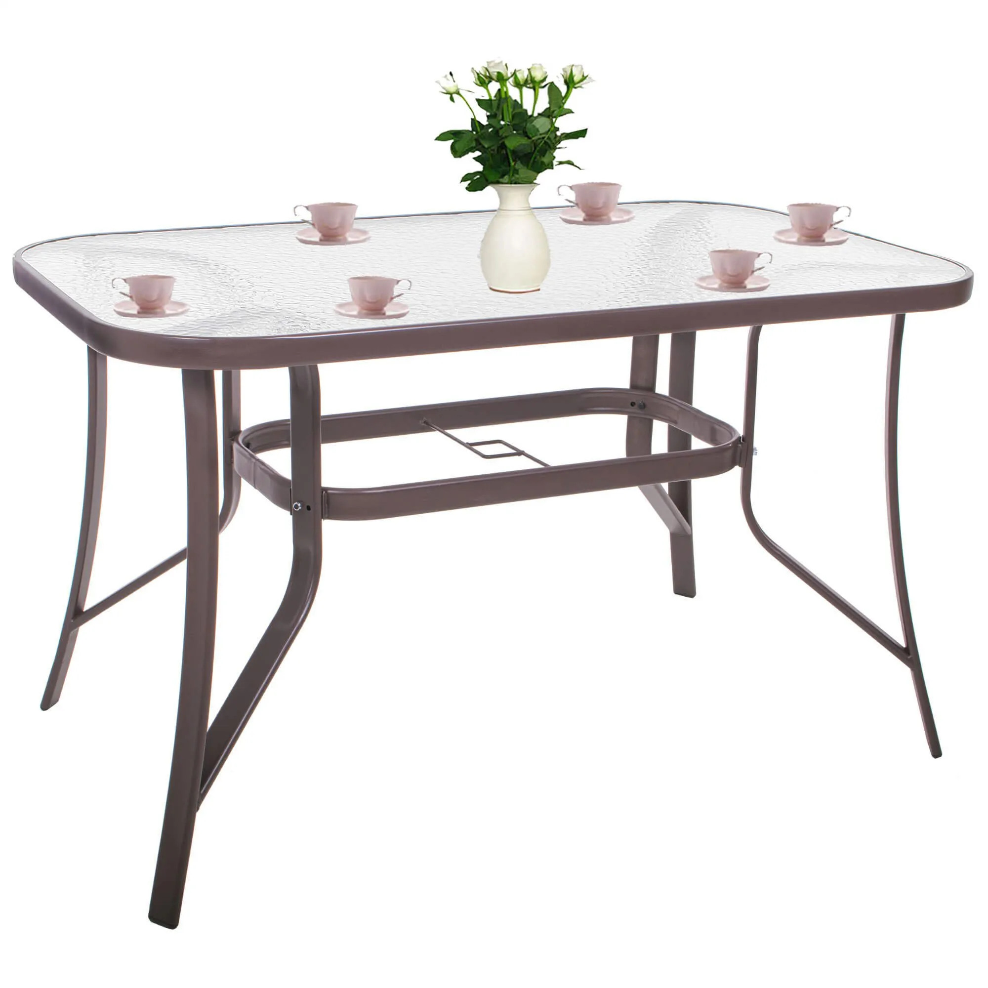 springos stakleni vrtni stol 120 x 70 x 70 cm smeđi - slika 8