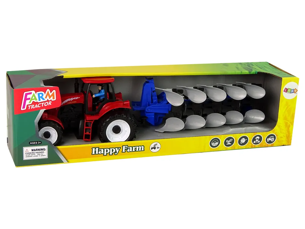 traktor s plugom crveno-plavi - slika 7