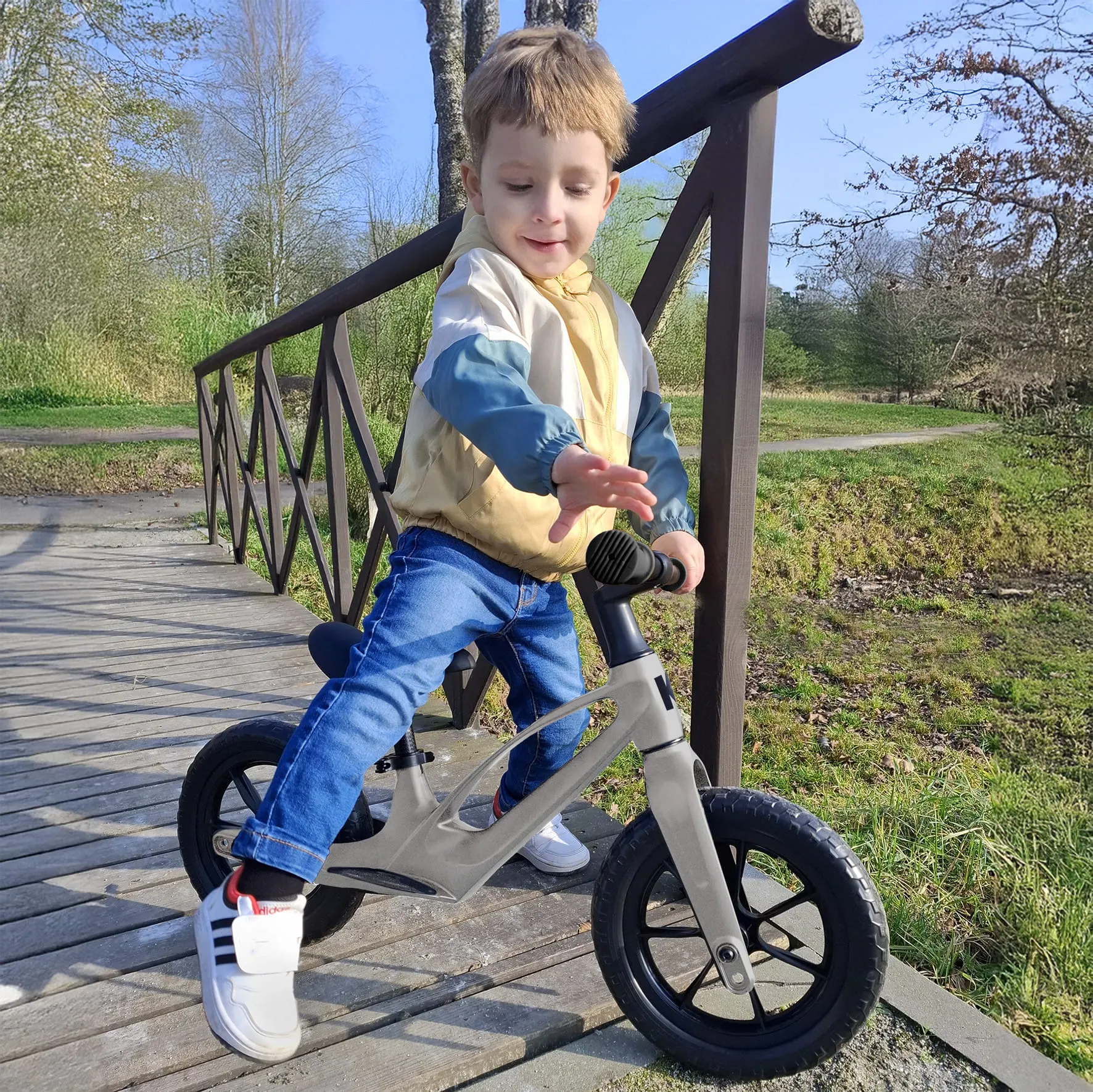 kidwell vito dječji bicikl bez pedala, sivi - slika 11