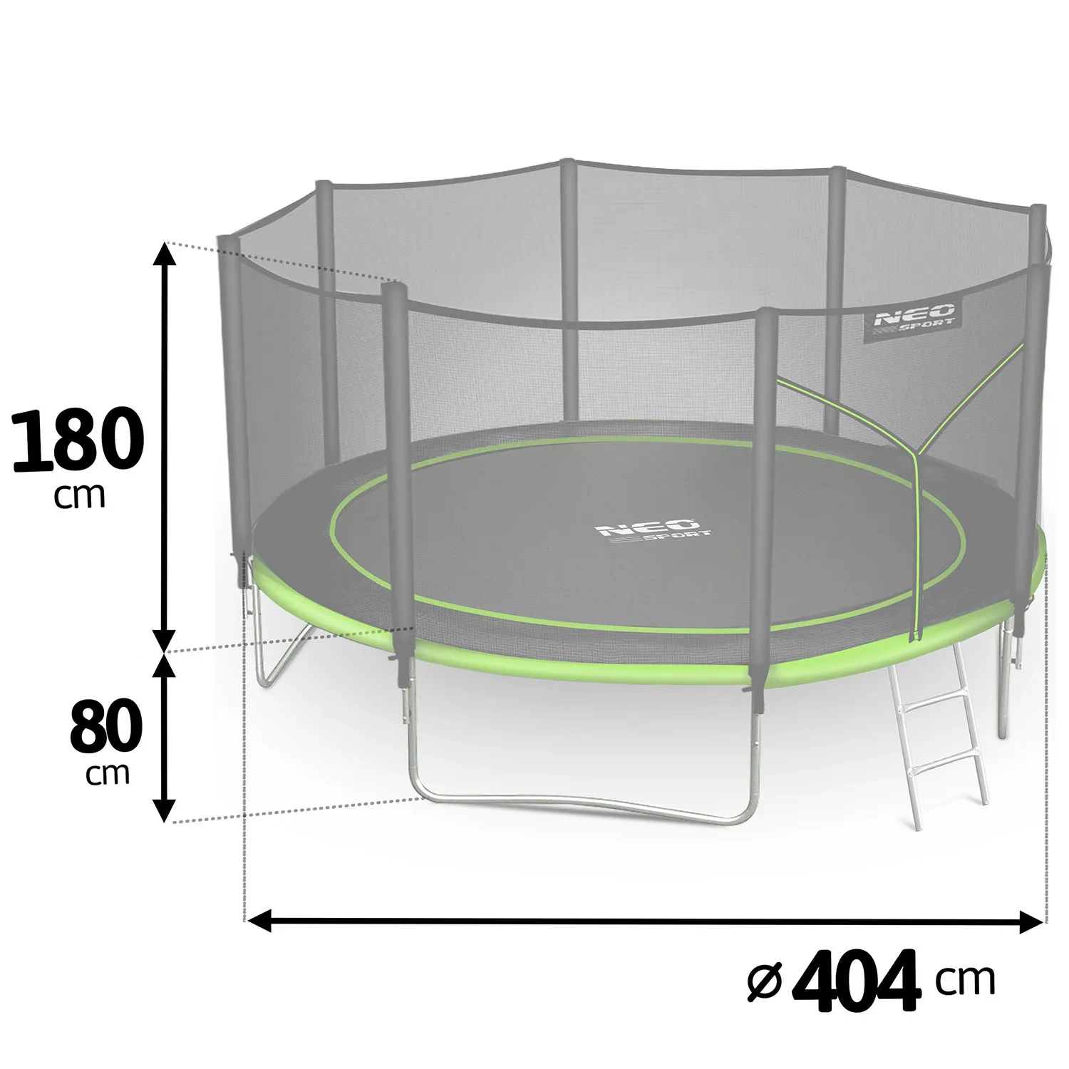 neo-sport vrtni trampolin 404 cm (13 ft) s vanjskom mrežom i ljestvama - slika 4