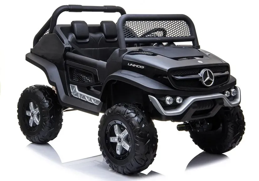 mercedes unimog - automobil na akumulator, crni 4x4 - slika 2