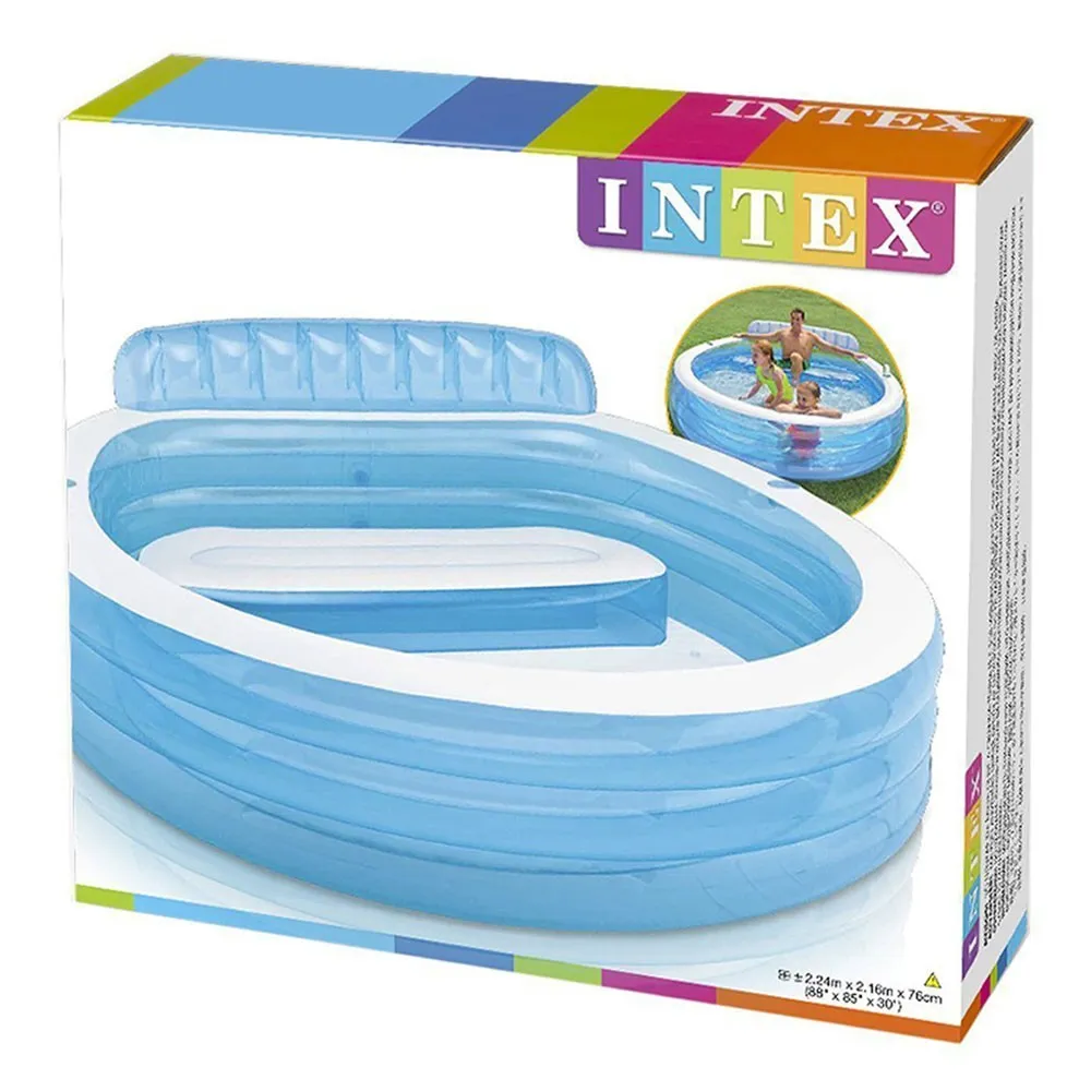 bazen na napuhavanje s klupom 229 x 218 x 79 cm intex 57190 - slika 4