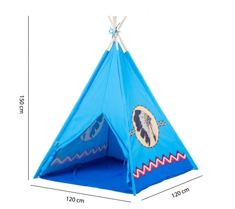 šator za djecu wigwam indijanski plavi - slika 5