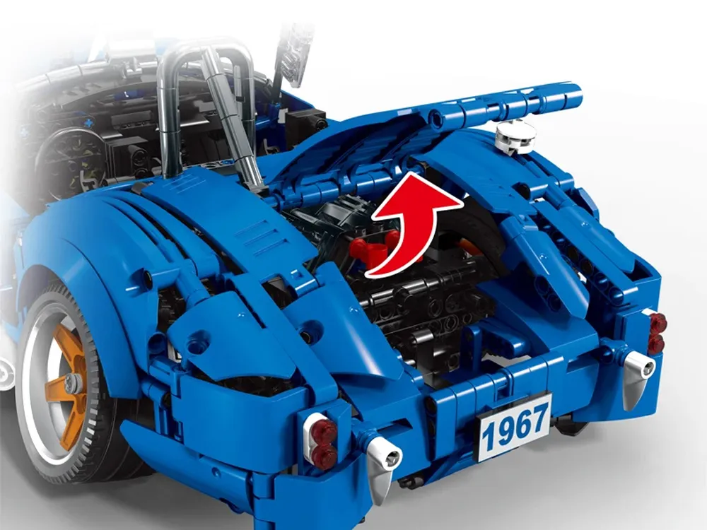 tehnički blokovi, 1816 komada, sportski auto cobra-427 - slika 5