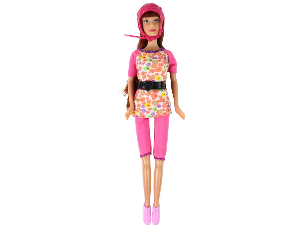 set lutaka lucy s romobilom, skateboardom i kacigama roza - slika 3