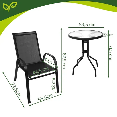 gardlov set balkonskog namještaja - stol + 2 gardlov stolice - slika 8