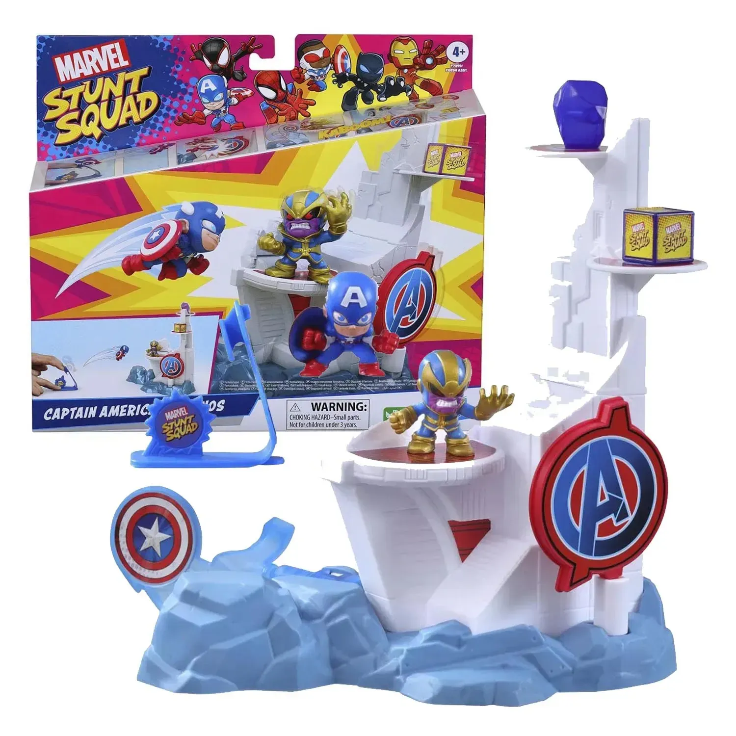 hasbro marvel stunt squad set za razbijanje tornja kapetan amerika protiv thanosa - slika 2