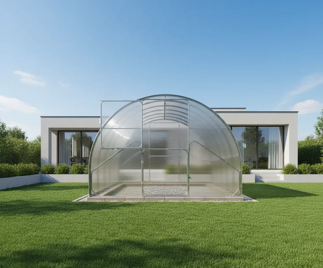 metalni plastenik gaudi 3.14m x 12m, razmak 0,67m, polykarbonat 4mm - slika 6