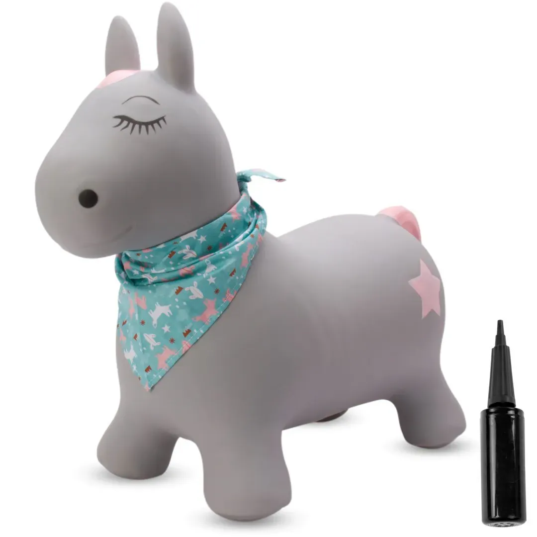 gumeni sivi pony za skakanje 60cm - slika 2