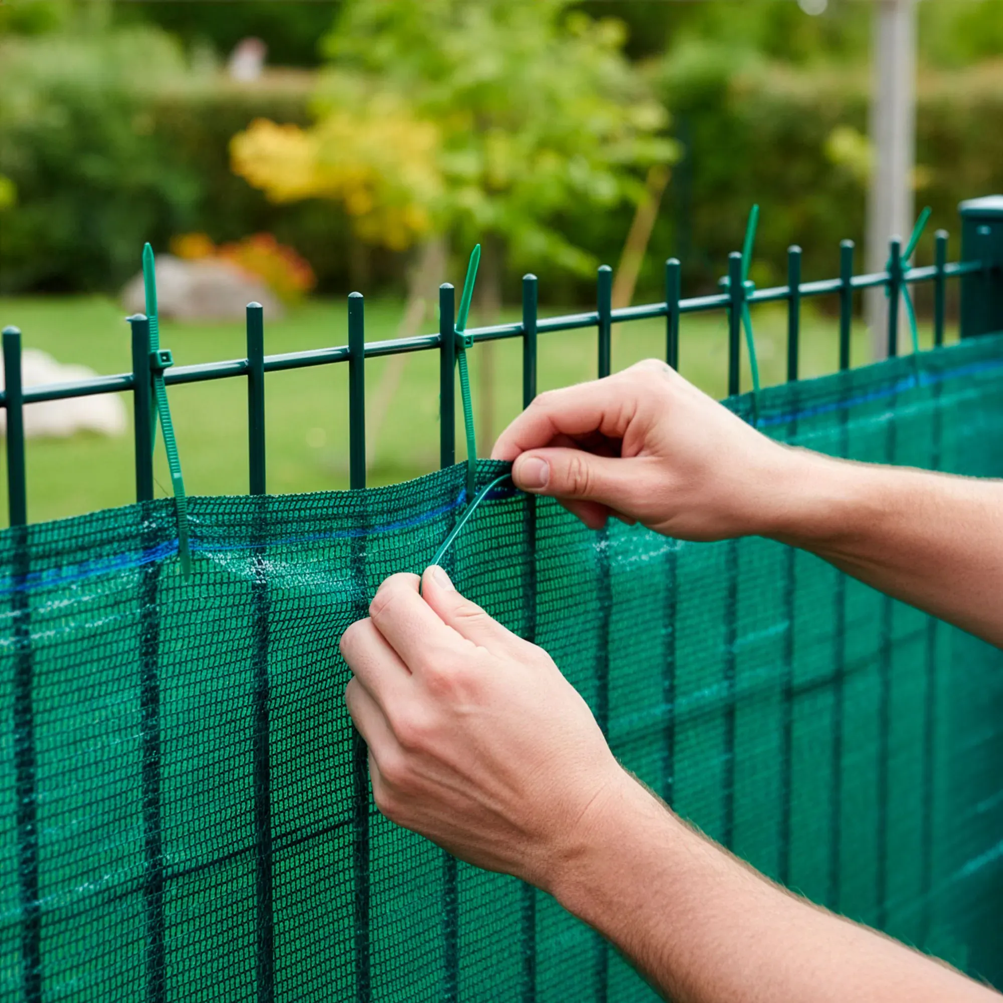 mreža za sjenu zelena 140 gsm 1,2 x 25 m 100 traka - slika 2