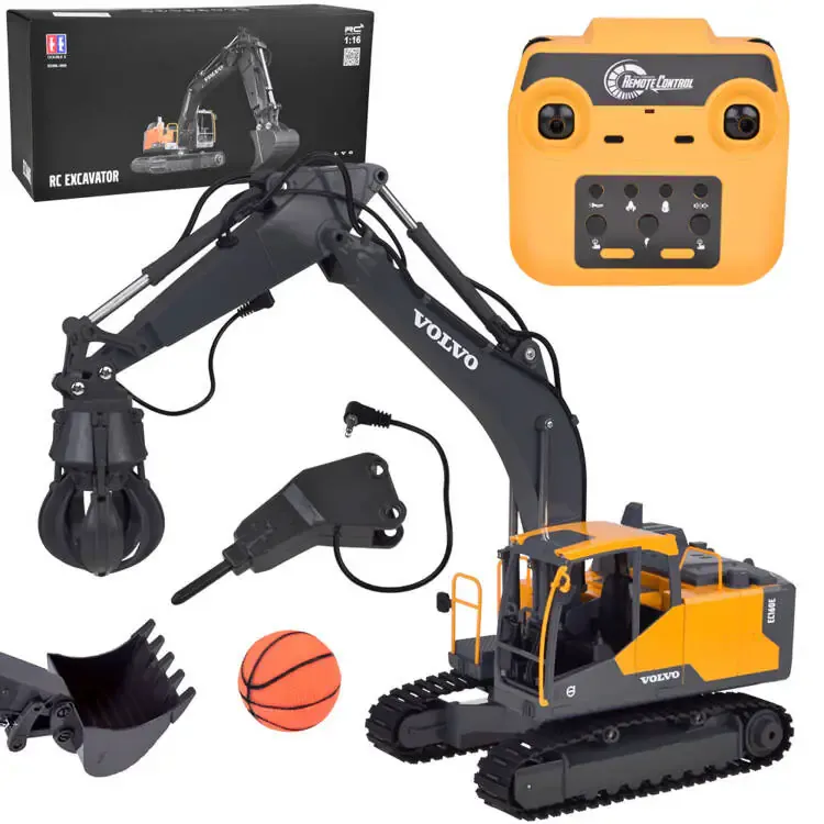 licencirani volvo bager 1:16 daljinski upravljan mnogim funkcijama rc0668 - slika 2