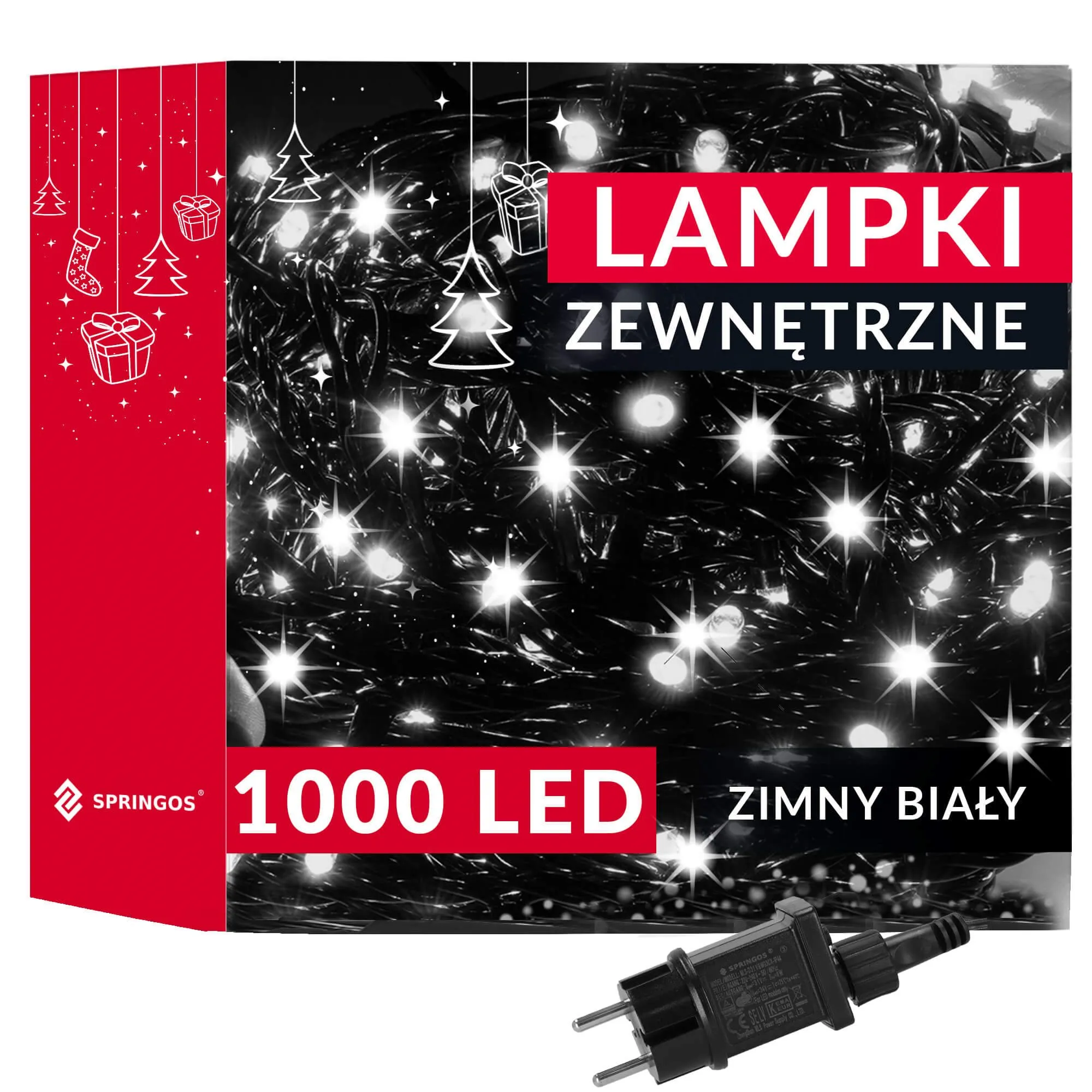 springos božićne lampice, 1000 led, hladno bijele - slika 4