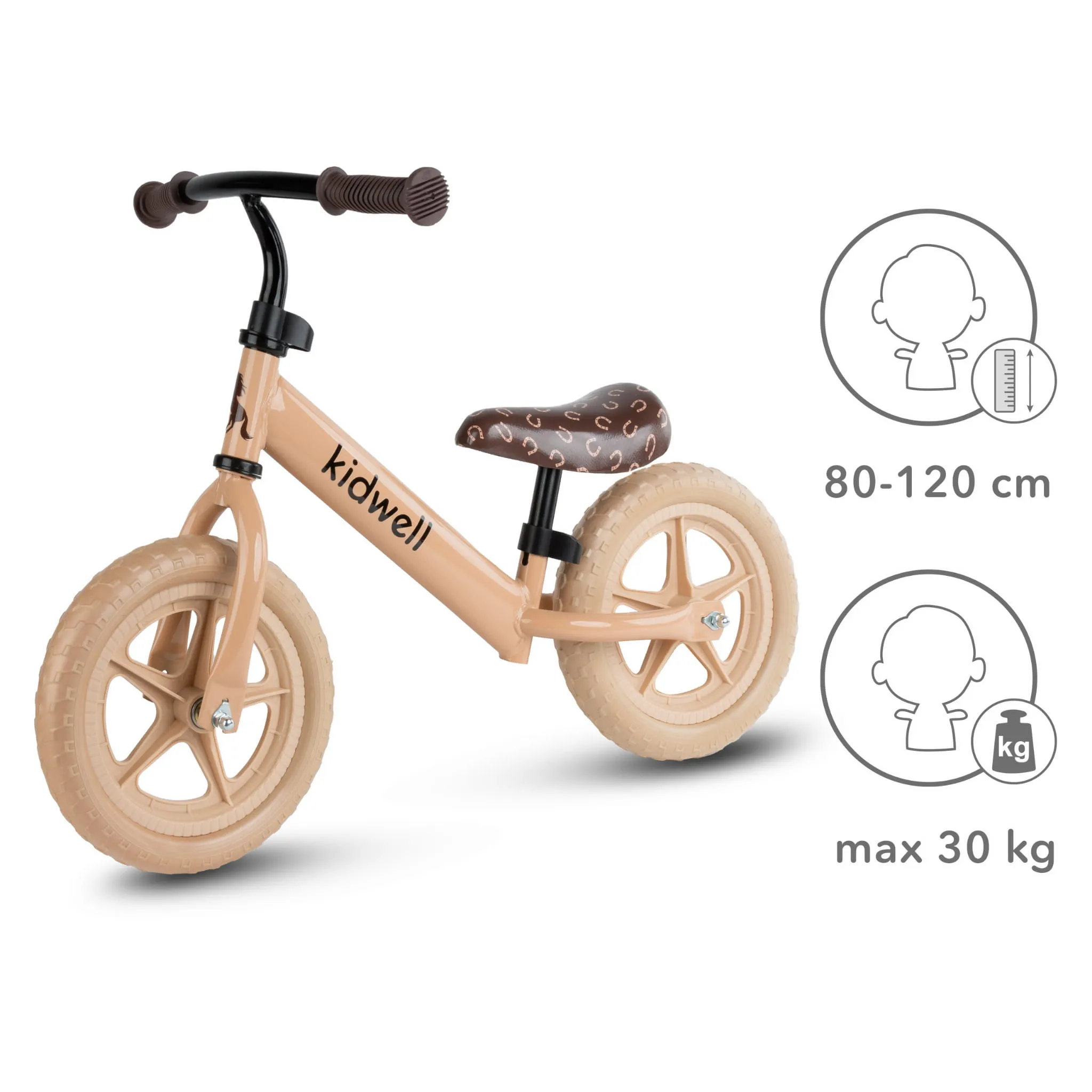 kidwell rebel dječji bicikl bez pedala, bež - slika 7