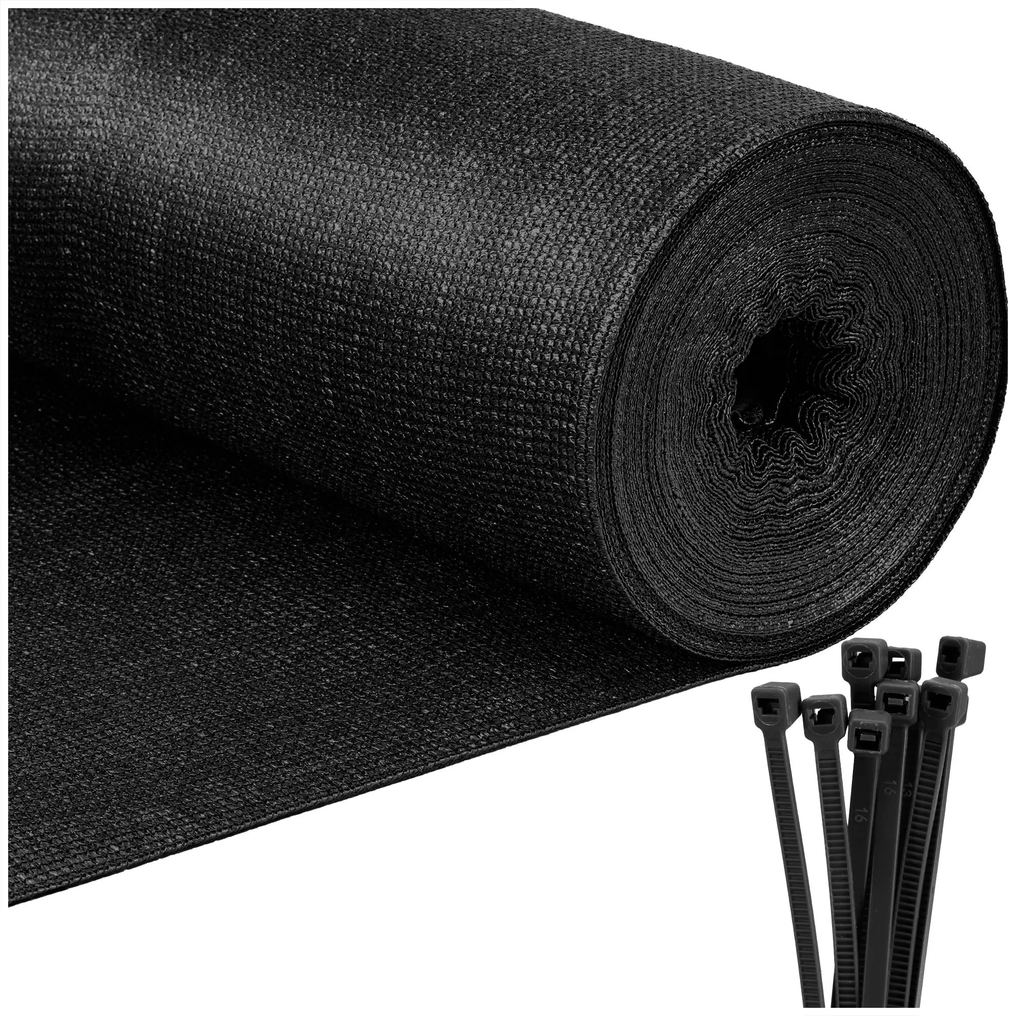 crna mreža za sjenu 140 gsm 1,5 × 25 m (100 traka) - slika 8