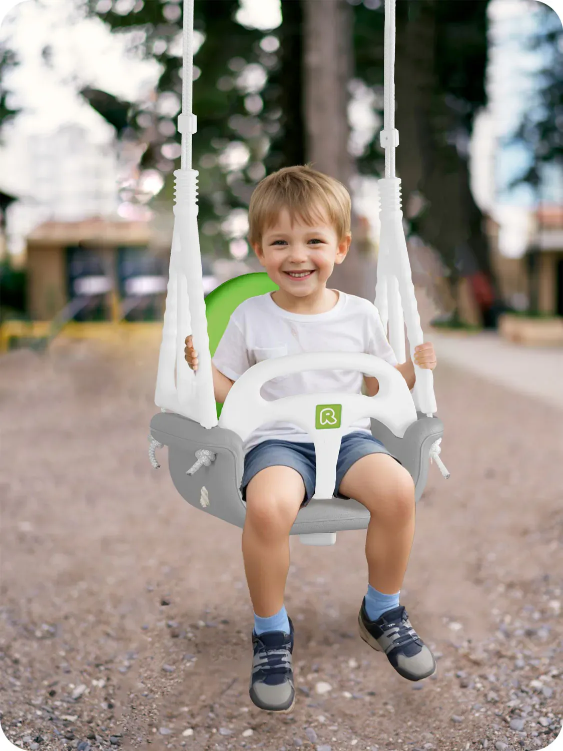 modularna ljuljačka 3 u 1 ricokids sivo zelena - slika 8