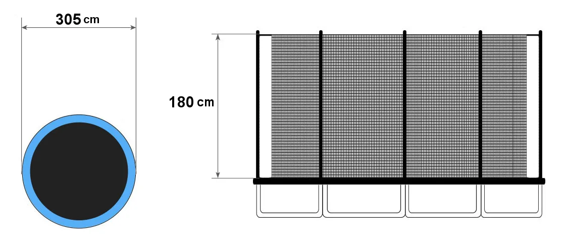 modernhome univerzalna vanjska mreža za trampolin 305cm - slika 6